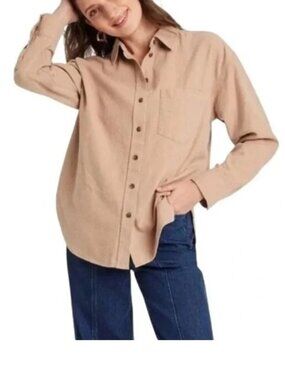 Universal Thread Tan Oversized Flannet Shirt NWT! Size Large